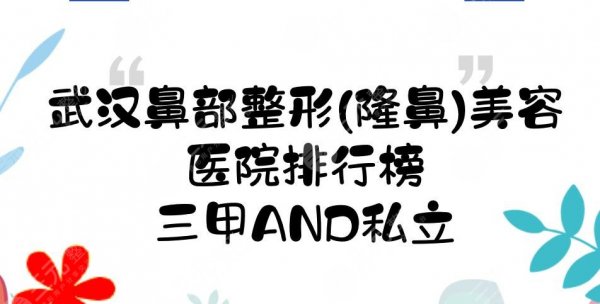 武汉鼻部整形(隆鼻)美容医院排行榜新发布!三甲and私立,你怎么选? 武汉鼻部整形(隆鼻)美容医院排行榜新发布!三甲and私立,你怎么选?