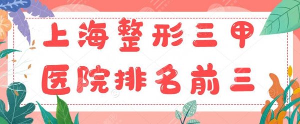 （爆料）上海整形三甲医院排名前三的有哪些？闭眼放心选！
